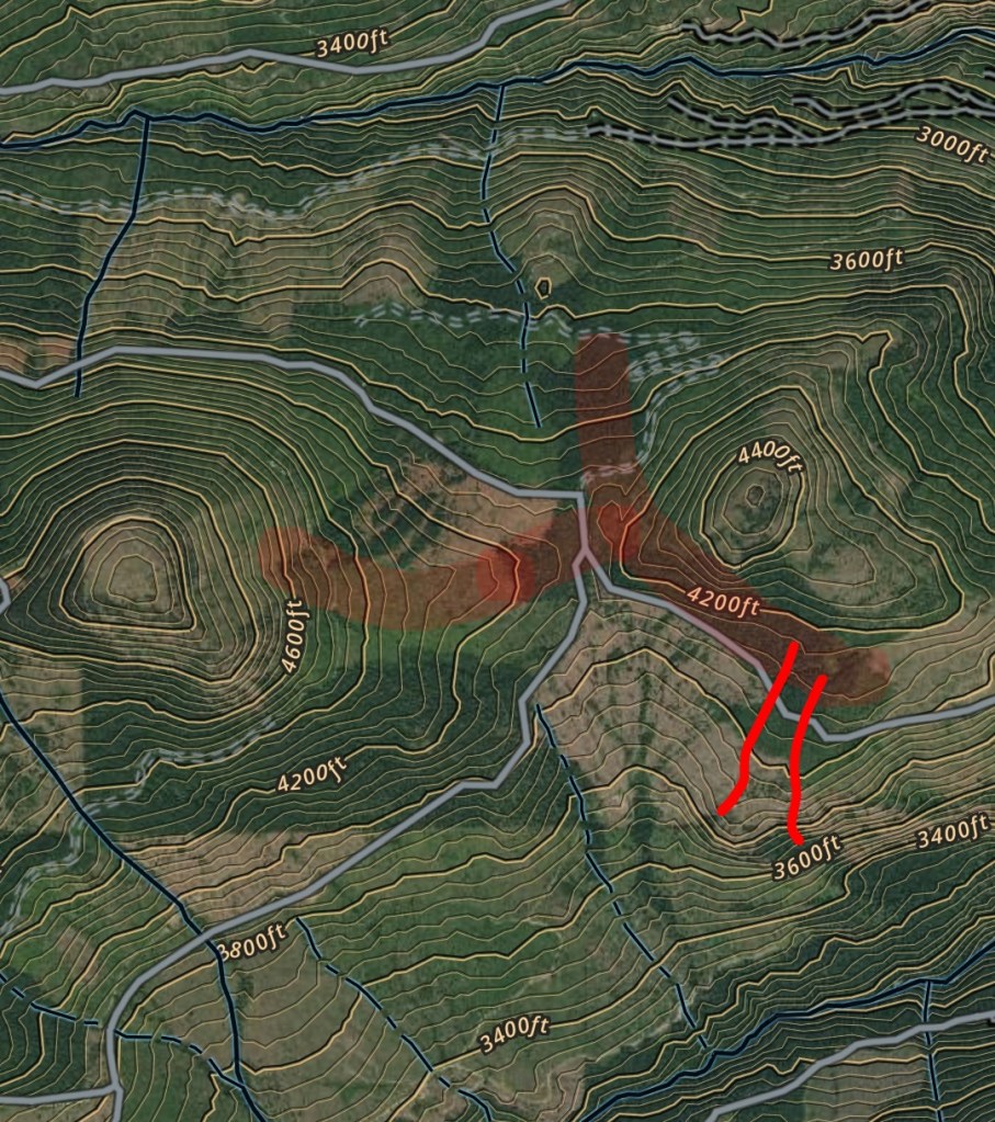 Natural Lines of Drift with topographic and satellite photo overlays.  